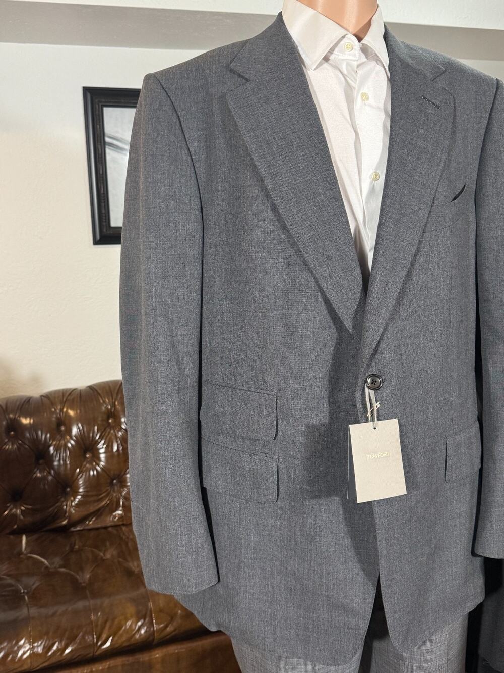 Tom Ford New with Tags Blazer Suit Jacket 56R 46R US Wool Gray